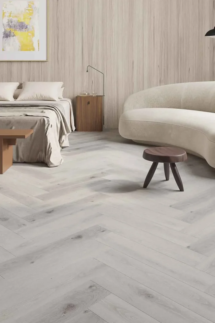 Riverhill - Elegant 9.5 Herringbone - Snow Grey